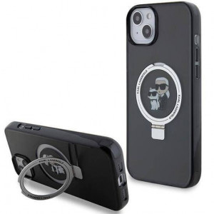 Чохол Karl Lagerfeld Ring Stand Karl &amp; Choupettte для iPhone 15|14|13 Black with MagSafe (KLHMP14SHMRSKCK)